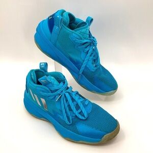 Adidas Size 8.5 Unisex Dame 8 Basketball Shoe, Signal Cyan/Silver Metallic/Shock